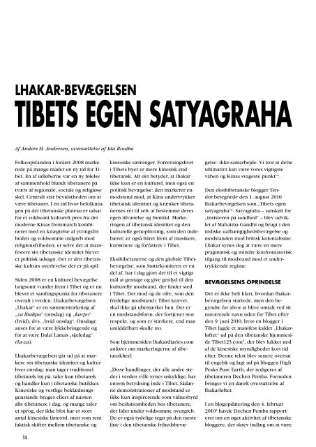 Sneløven 2012, 21. årgang nr. 1 (hent pdf) - Støttekomiteen for Tibet