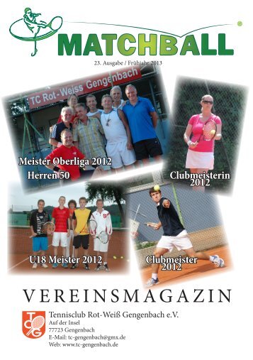VEREINSMAGAZIN - Tennis-Club Rot-Weiß Gengenbach