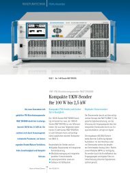 Kompakte UKW-Sender für 100 W bis 2,5 kW - Rohde & Schwarz