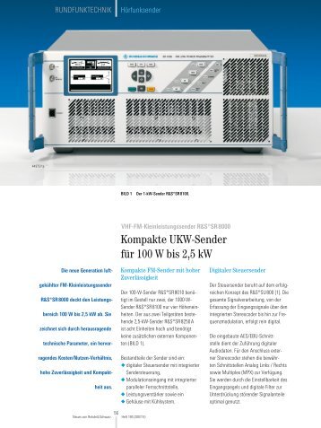 Kompakte UKW-Sender für 100 W bis 2,5 kW - Rohde & Schwarz