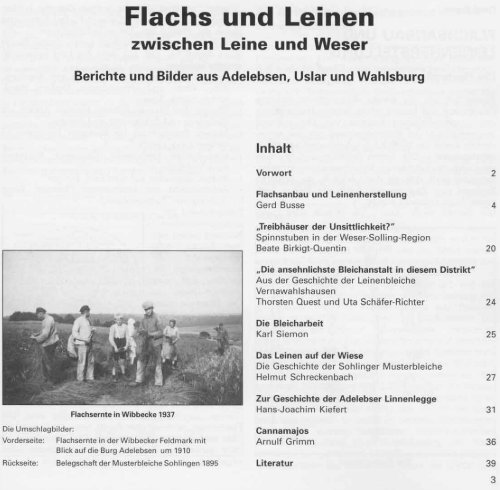 Flachs und Leinen - Heimatpflege im Uslarer Land