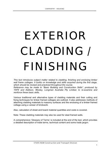 exterior cladding / finishing - Mike's Trade Wiki