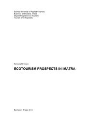ECOTOURISM PROSPECTS IN IMATRA - Theseus