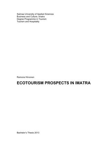 ECOTOURISM PROSPECTS IN IMATRA - Theseus