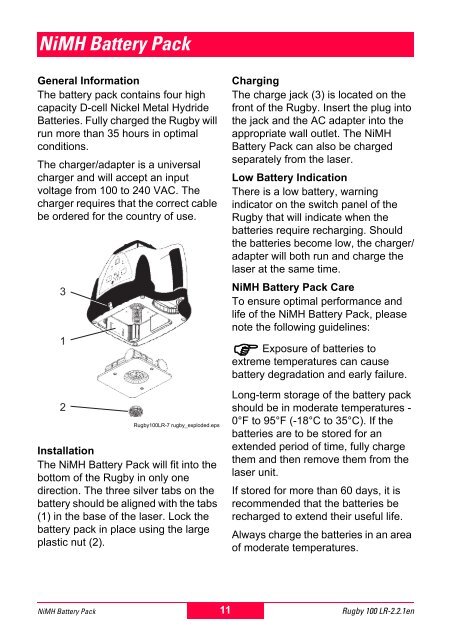 Rugby 100LR User Manual - Opti-cal Survey Equipment