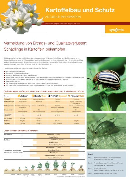 Kartoffelzeitung Juni 2013 - Syngenta