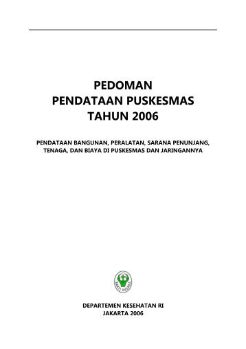 PEDOMAN PENDATAAN PUSKESMAS TAHUN 2006