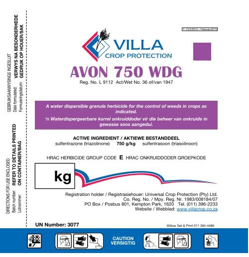 Avon 750 WDG E_UCP - Villa Crop Protection