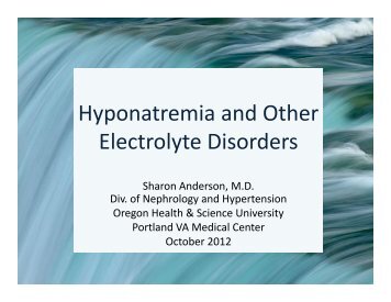 Pearls in the Management of Hyponatremia and Other Electrolyte ...