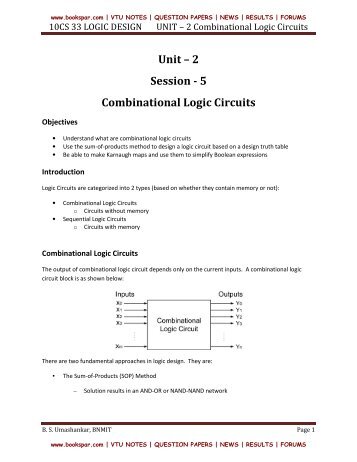 Combinational Lo Unit – 2 Session - 5 Combinational ... - Book Spar