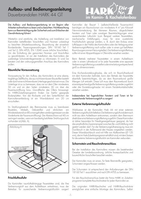 Hark 44 GT Ersatzteile - Kaminbau GmbH