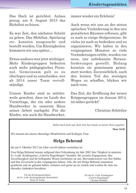 Kirchenblick online - Ev.-Luth. Kirchengemeinde Stockelsdorf