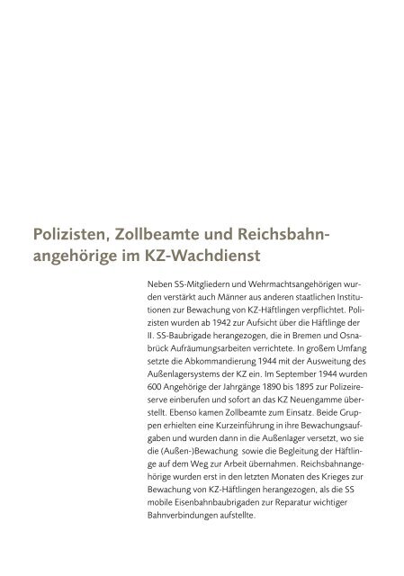 Polizisten, Zollbeamte und Reichsbahn- angehörige im KZ ...