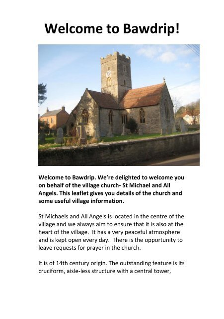 Welcome to Bawdrip! - The Benefice of Woolavington with ...