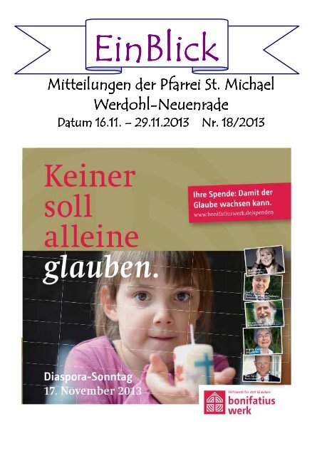 einBlick_files/EinBlick 18.2013.pdf - Pfarrei St. Michael Werdohl ...