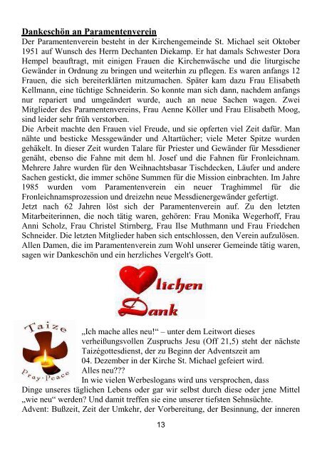 einBlick_files/EinBlick 18.2013.pdf - Pfarrei St. Michael Werdohl ...