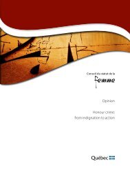 La tendance - Conseil du statut de la femme - Gouvernement du ...