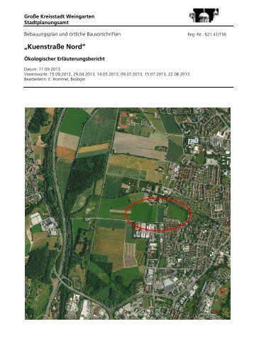 Ökologischer Erläuterungsbericht - Stadt Weingarten