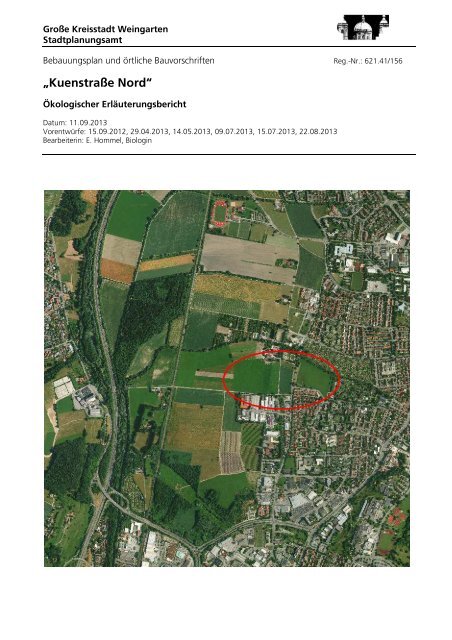 Ökologischer Erläuterungsbericht - Stadt Weingarten