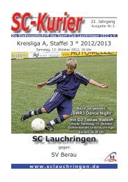 SV Berau, Samstag, 13.10.2012 - 16:00 Uhr - SC Lauchringen