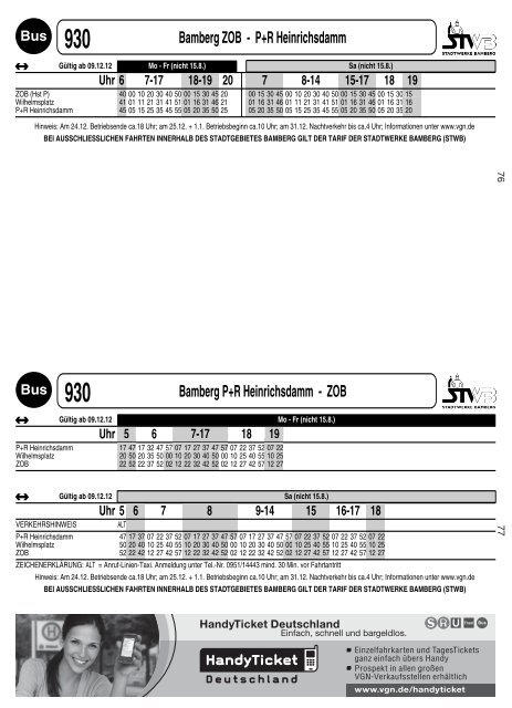 Download Fahrplanheft - Stadtwerke Bamberg