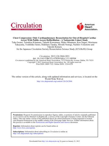 for the Japanese Circulation Society Resuscitation Science Study ...