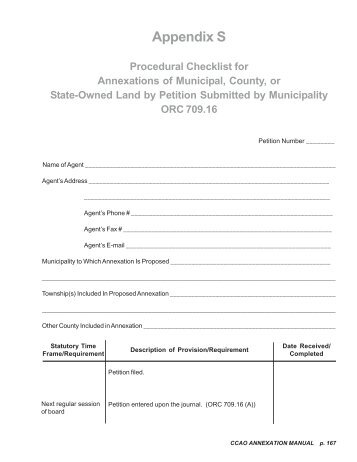 Appendix S - Procedural Checklist for Annexation of Government ...