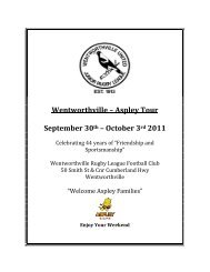 Wentworthville - Aspley Rugby League Football Club Inc.