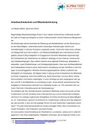 Arbeitszufriedenheit und Mitarbeiterbindung - alpha-test GmbH