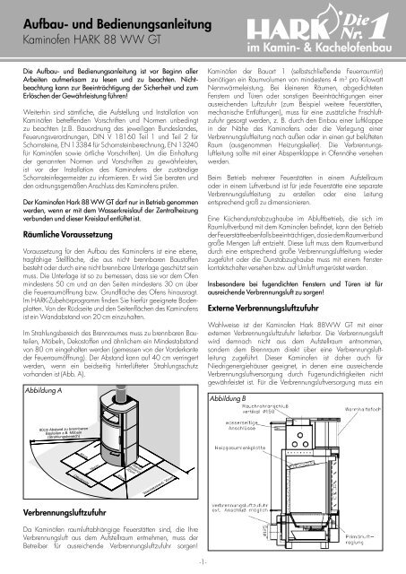 Ersatzteilliste Hark 88 WW GT - Kaminbau GmbH