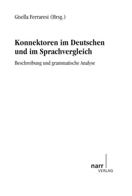 Konnektoren im Deutschen und im Sprachvergleich. Beschreibung ...