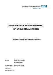 guidelines for the management of urological cancer - Merseyside ...
