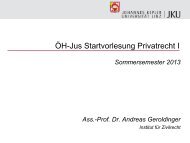 ÖH-Jus Startvorlesung Privatrecht I - zivilrecht.jku.at