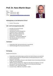 Prof. Dr. Hans-Martin Beyer - Financial Career BW