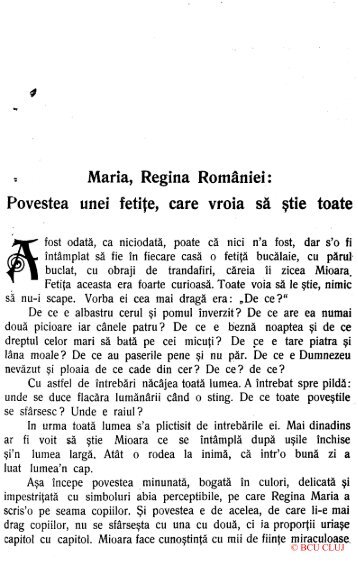 Povestea unei fetiţe, care vroia să ştie toate - DSpace - Lucian Blaga