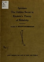 Spiritism, the hidden secret in Einstein's theory of ... - SpiritArchive.org