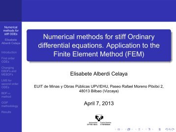 Numerical methods for stiff Ordinary differential equations ... - BCAM