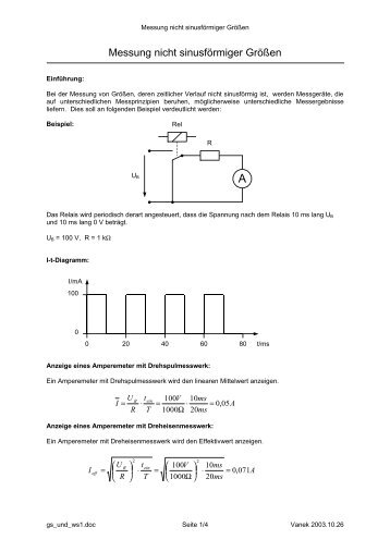 Messtechnik: Messung nicht sinusförmiger Größen