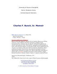 Charles F. Bunch, Sr. Memoir - Brookens Library