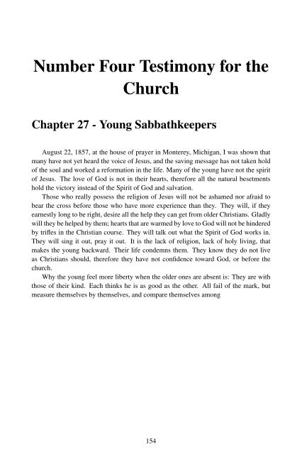 Testimonies for the Church Volume 1 - A New You Ministry