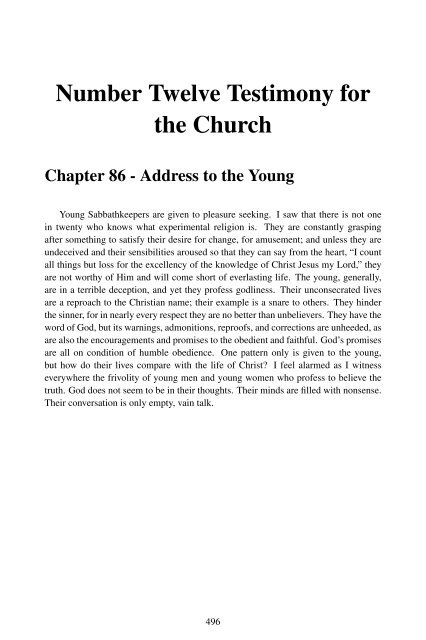 Testimonies for the Church Volume 1 - A New You Ministry