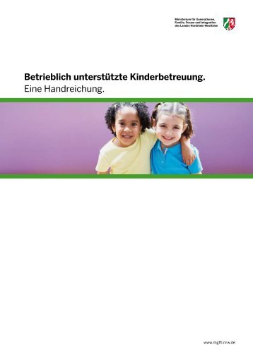 Betrieblich unterstützte Kinderbetreuung. - DRK Kindergarten ...