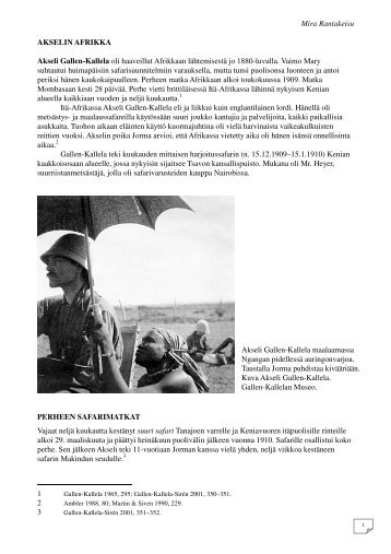 Mira Rantakeisu AKSELIN AFRIKKA Akseli Gallen-Kallela oli ...
