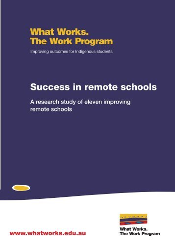 Success in remote schools - What Works