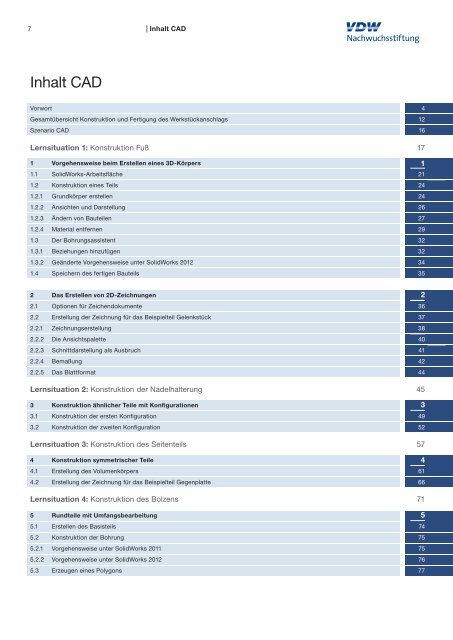 Inhalt CAD - VDW-Nachwuchsstiftung