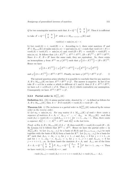 Semigroup of generalized inverses of matrices