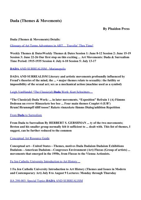 Download Dada Themes Movements Pdf Ebooks By Phaidon Press