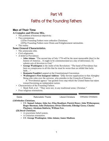 7 Faiths of the Founding Fathers - Perimeter Church