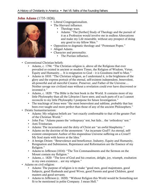 7 Faiths of the Founding Fathers - Perimeter Church