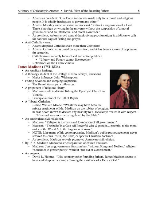 7 Faiths of the Founding Fathers - Perimeter Church
